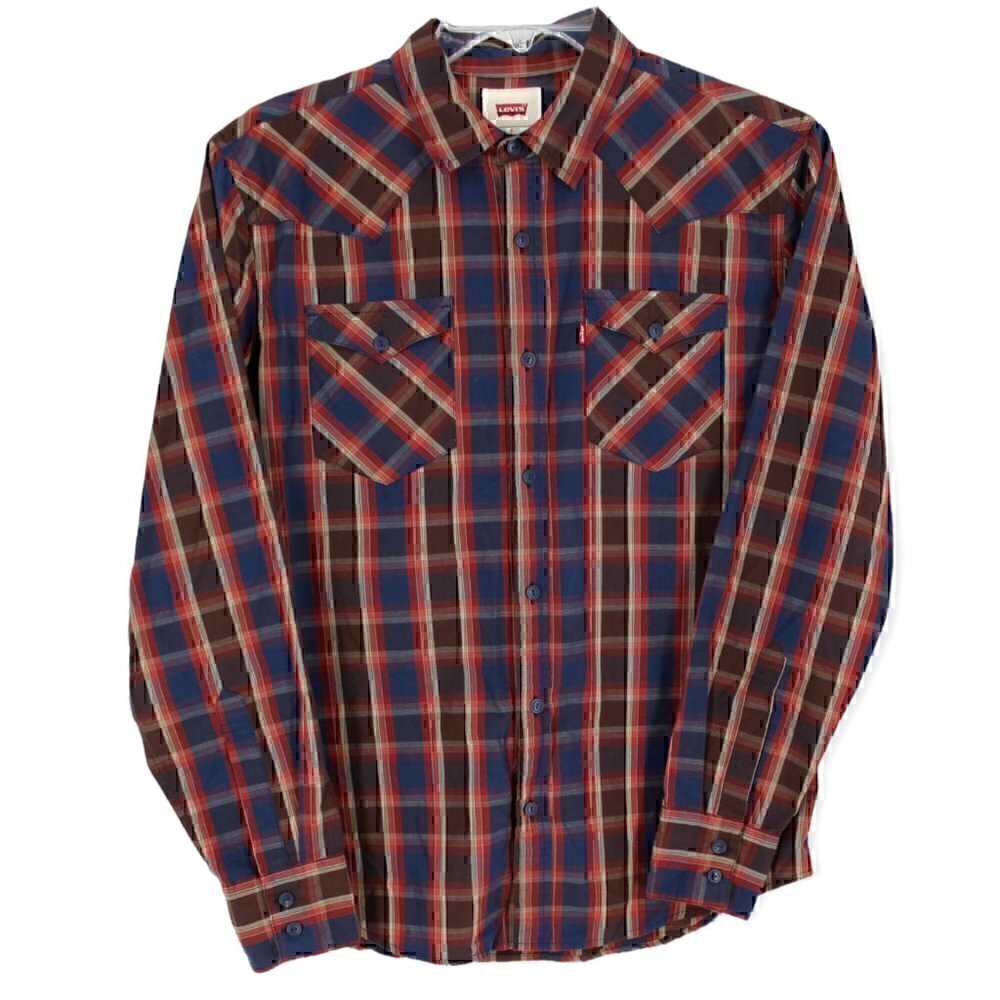 Levi's Multicolored Plaid Long Sleeve Western Shirt Cotton Blend Small
